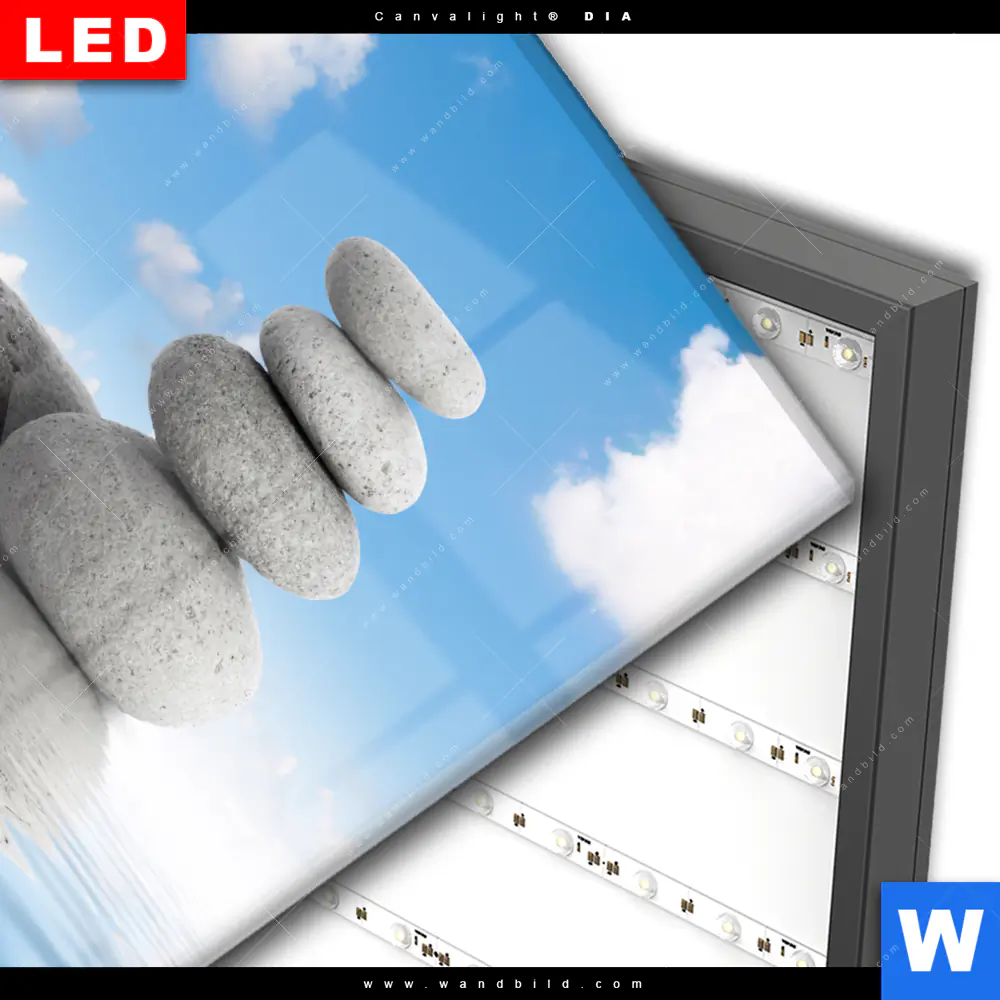 Wechselmotiv Acrylglas Canvalight® DIA | Zen Spa Steine | Quadrat - Image 3