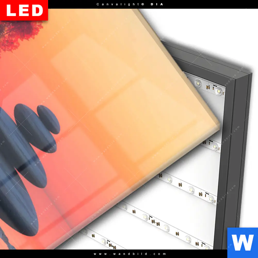 Wechselmotiv Acrylglas Canvalight® DIA | Zen Steine & Sonnenuntergang | Hochformat - Image 3