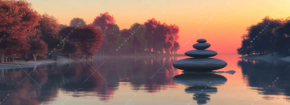 Wechselmotiv Acrylglas Canvalight® DIA | Zen Steine & Sonnenuntergang | Hochformat - Image 5