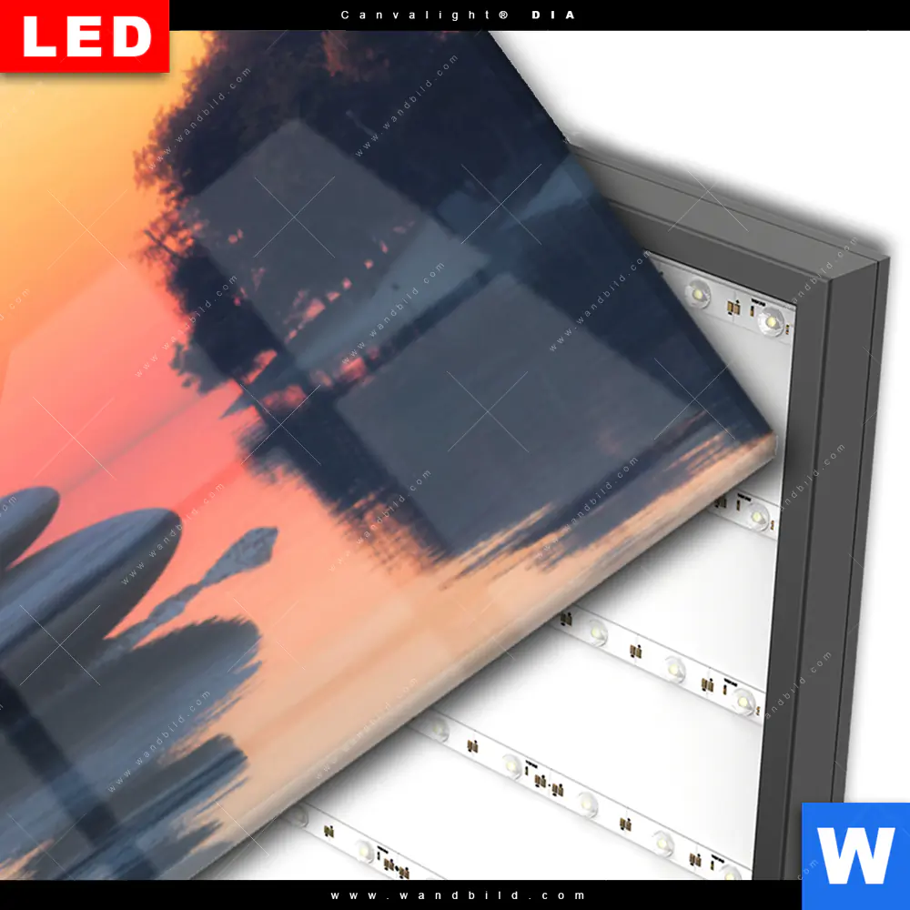 Wechselmotiv Acrylglas Canvalight® DIA | Zen Steine & Sonnenuntergang | Panorama - Image 3