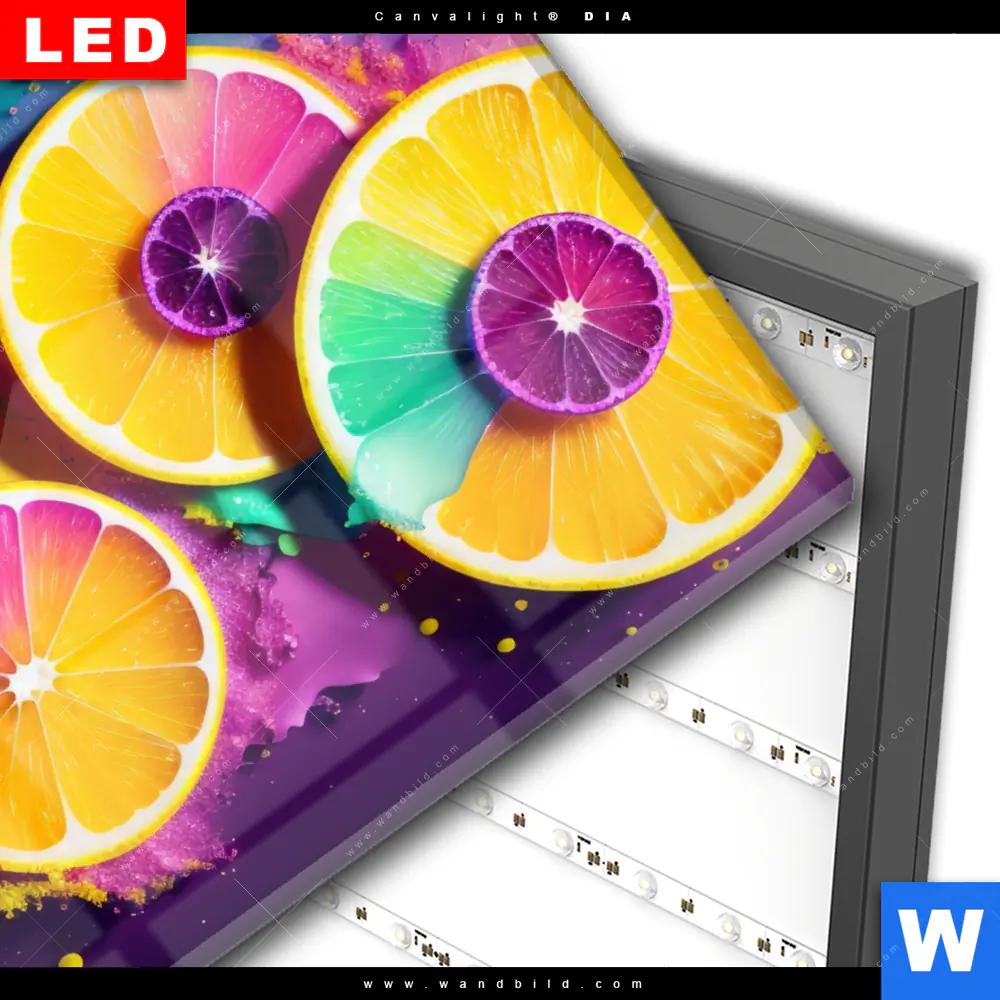 Wechselmotiv Acrylglas Canvalight® DIA | Zitronen Neon Farbe | Querformat - Image 3