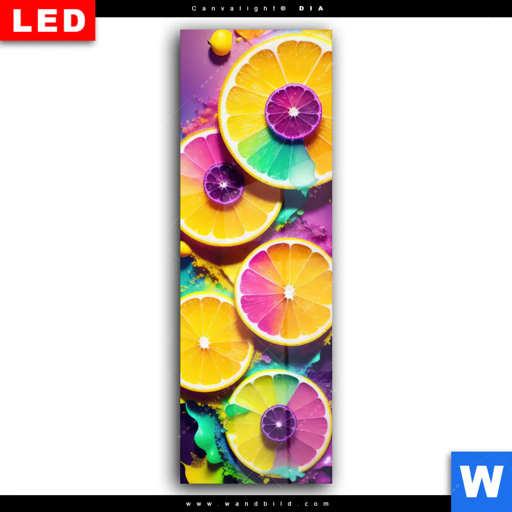 Wechselmotiv Acrylglas Canvalight® DIA | Zitronen Neon Farbe | Schmal - Image 2