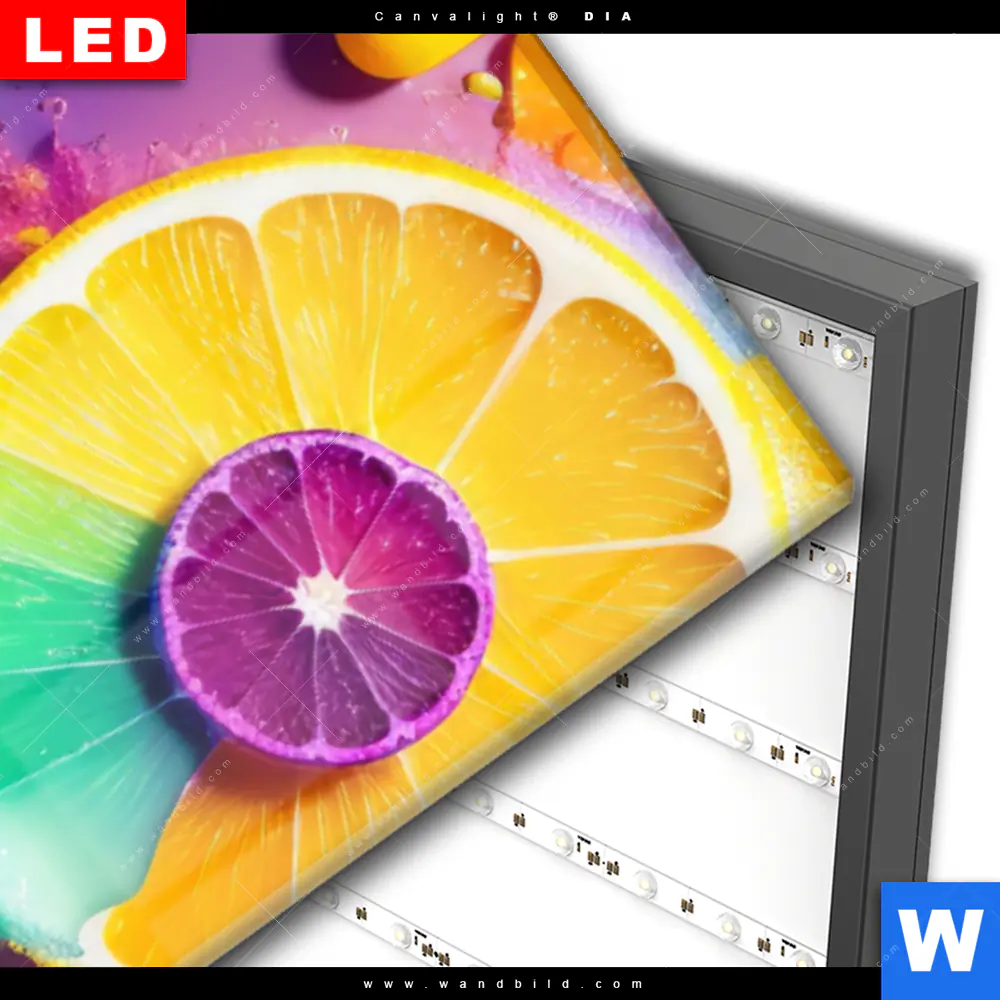 Wechselmotiv Acrylglas Canvalight® DIA | Zitronen Neon Farbe | Schmal - Image 3