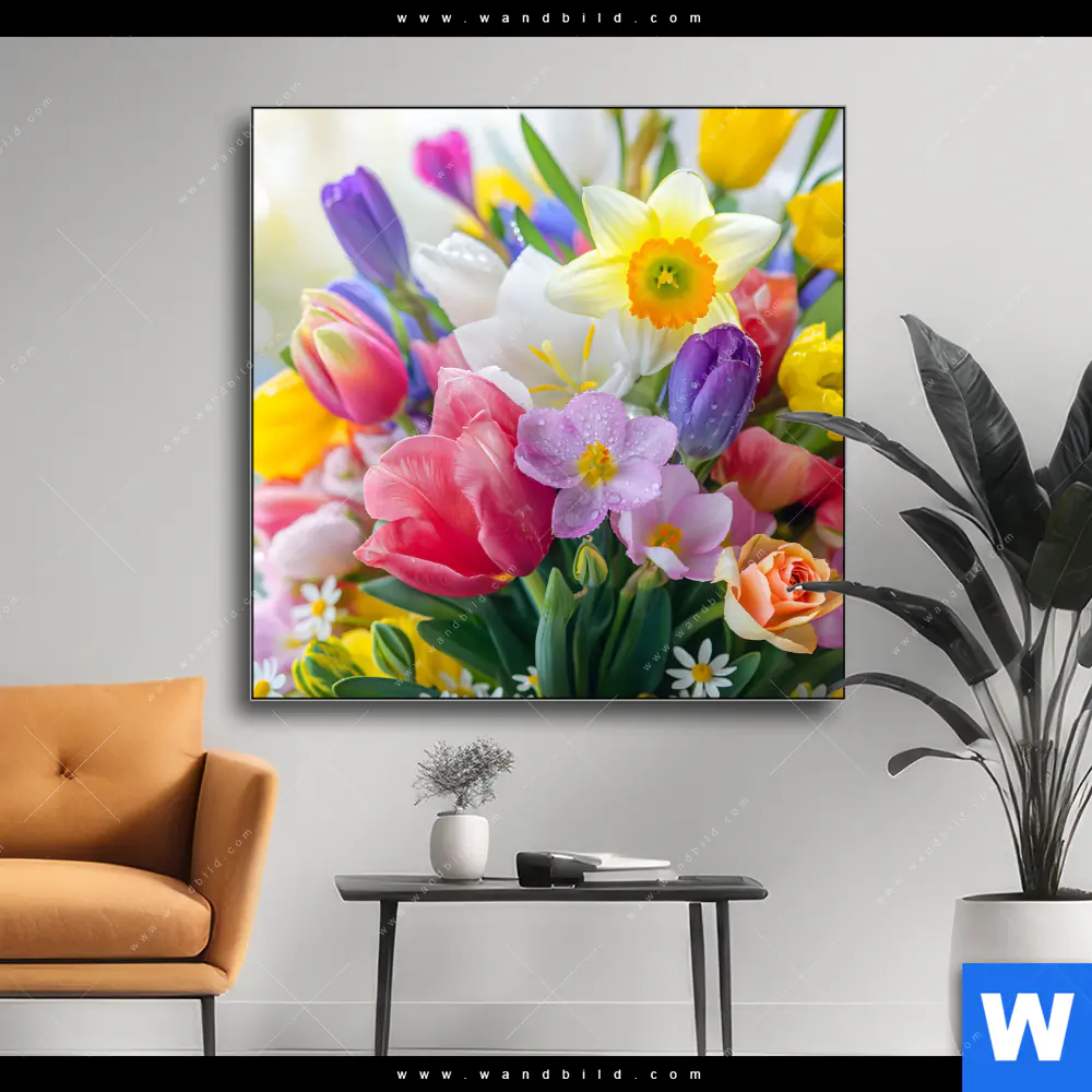 Wechselmotiv | Farbenfrohe Frühlingsblüten | Quadrat
