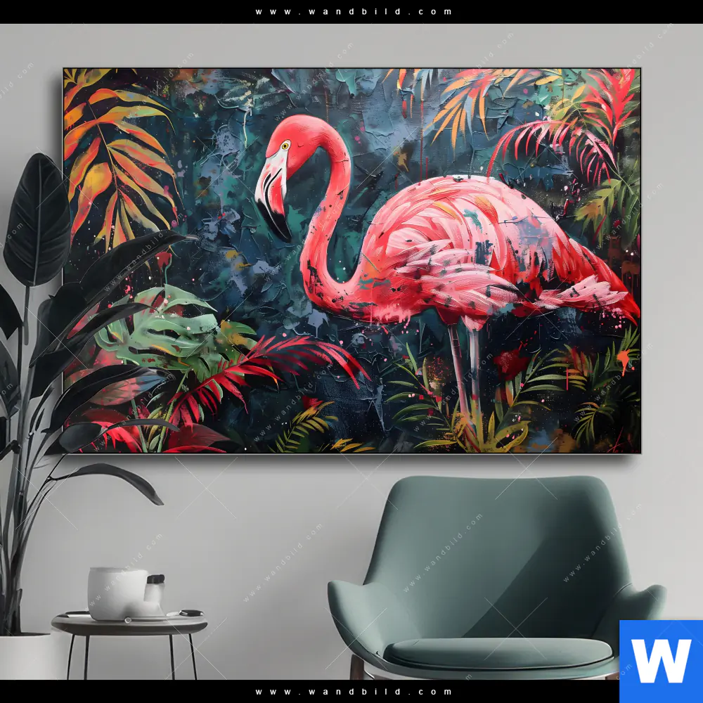 Wechselmotiv | Flamingo - Dschungel Eleganz | Querformat