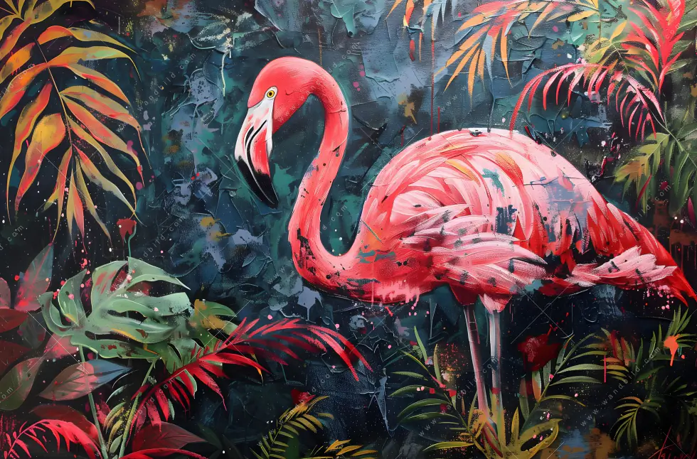 Wechselmotiv | Flamingo - Dschungel Eleganz | Querformat - Image 5
