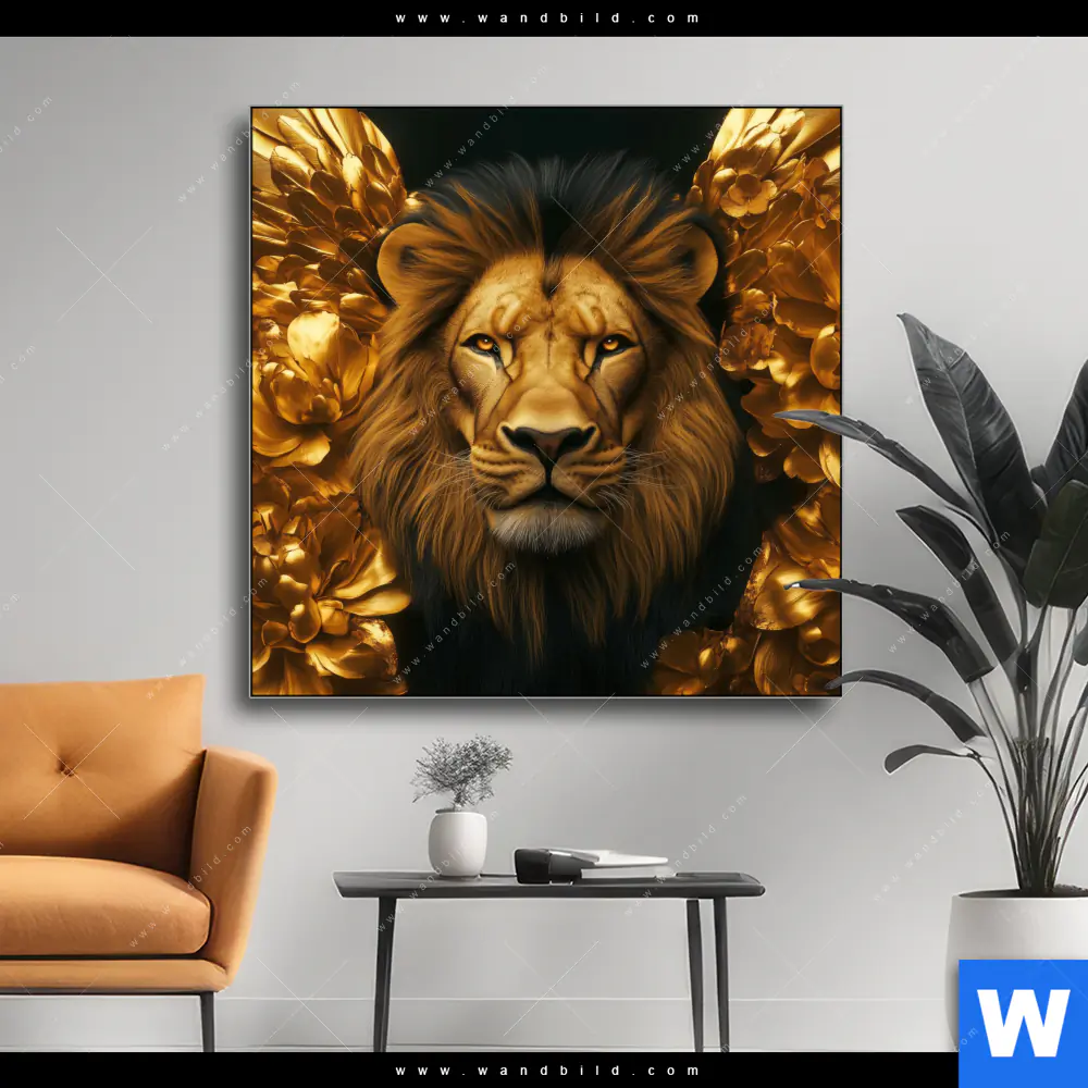 Wechselmotiv | Goldener Löwe | Quadrat