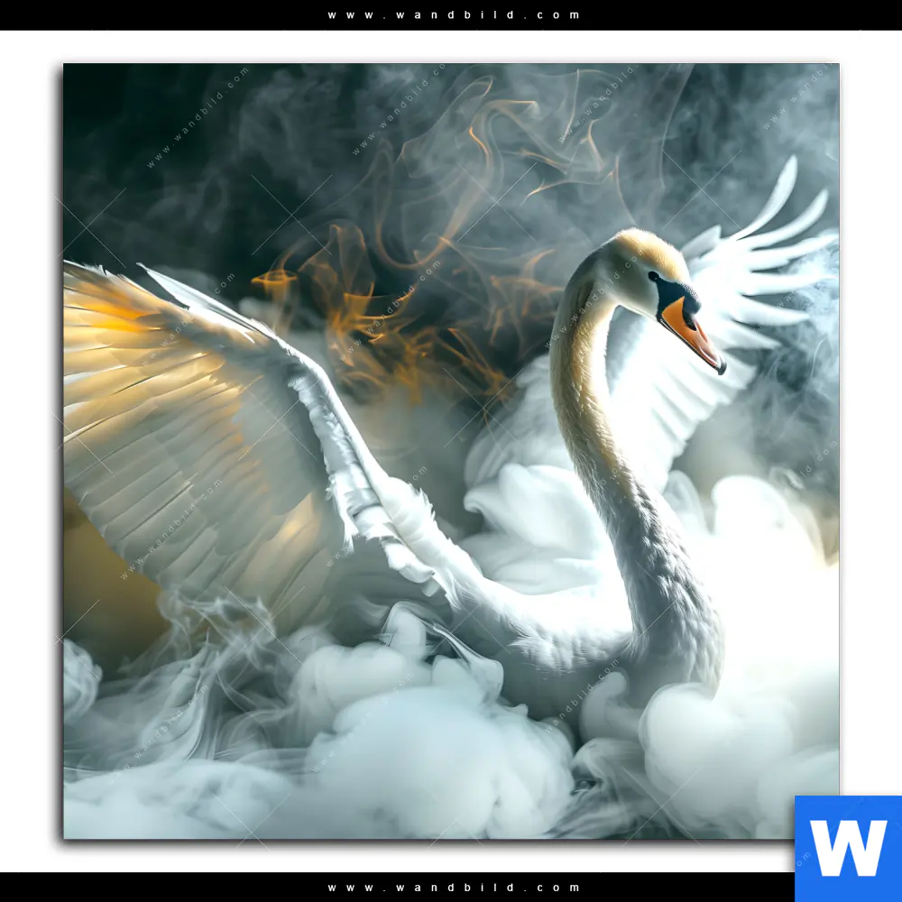 Wechselmotiv | Mystischer Schwan im Nebel | Quadrat - Image 2