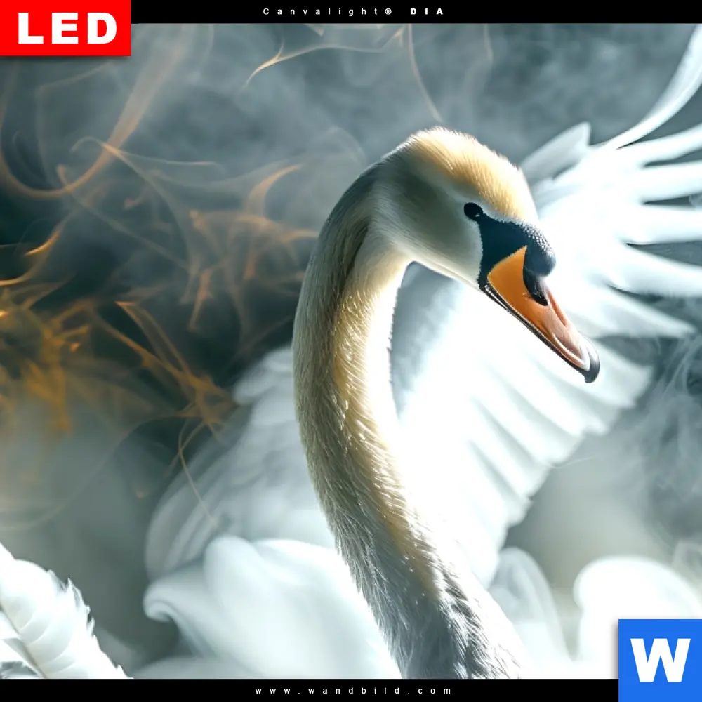 Wechselmotiv | Mystischer Schwan im Nebel | Quadrat - Image 4