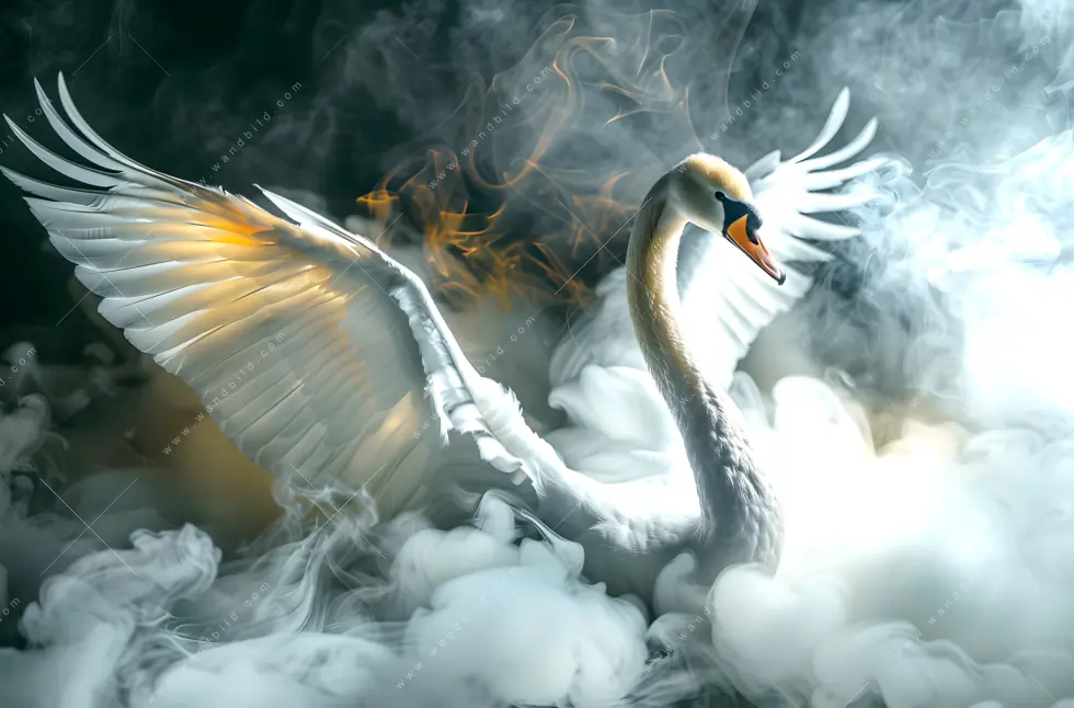 Wechselmotiv | Mystischer Schwan im Nebel | Quadrat - Image 5