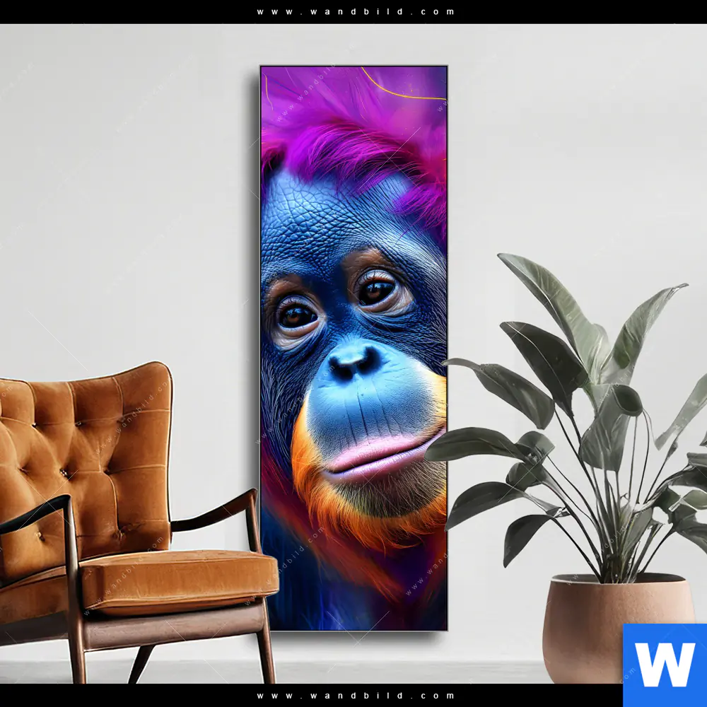 Wechselmotiv | Orang-Utan in Regenbogenfarben | Schmal