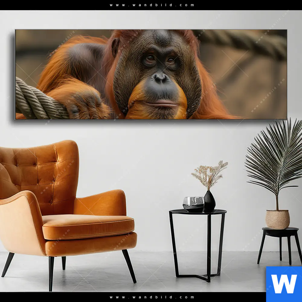 Wechselmotiv | Orang-Utan mit sanftem Blick | Panorama