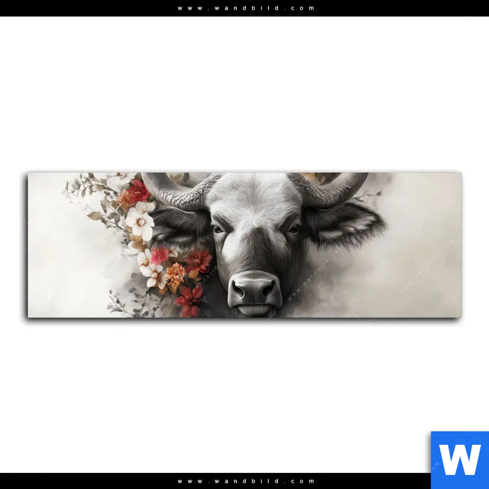 Wechselmotiv | Starker Bulle mit Blumen | Panorama - Image 2